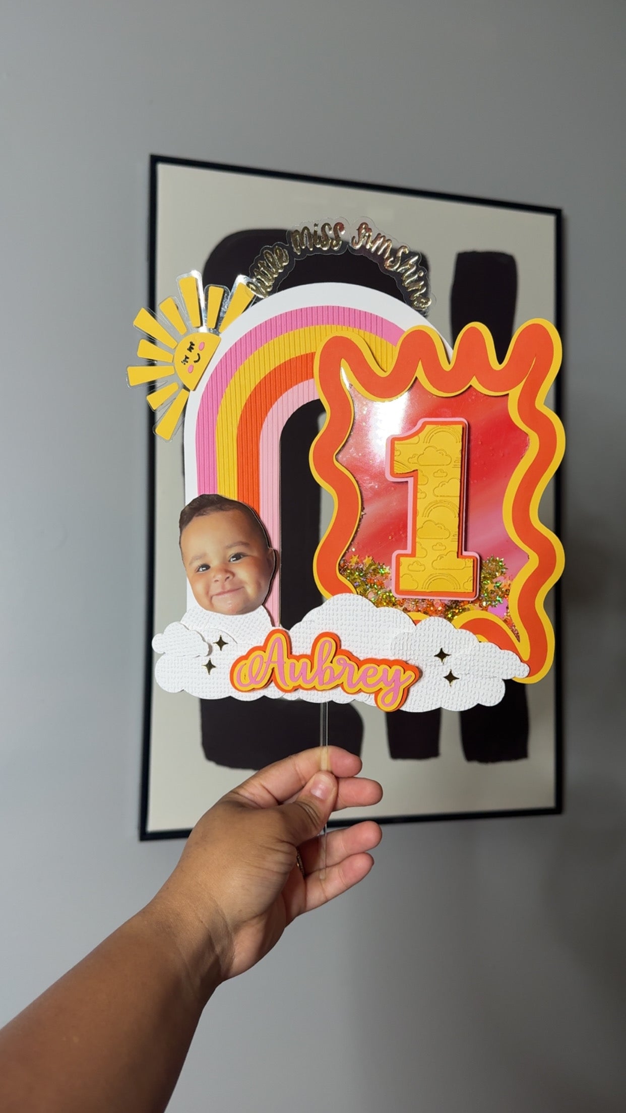 MY LITTLE SUNSHINE SHAKER CAKE TOPPER
