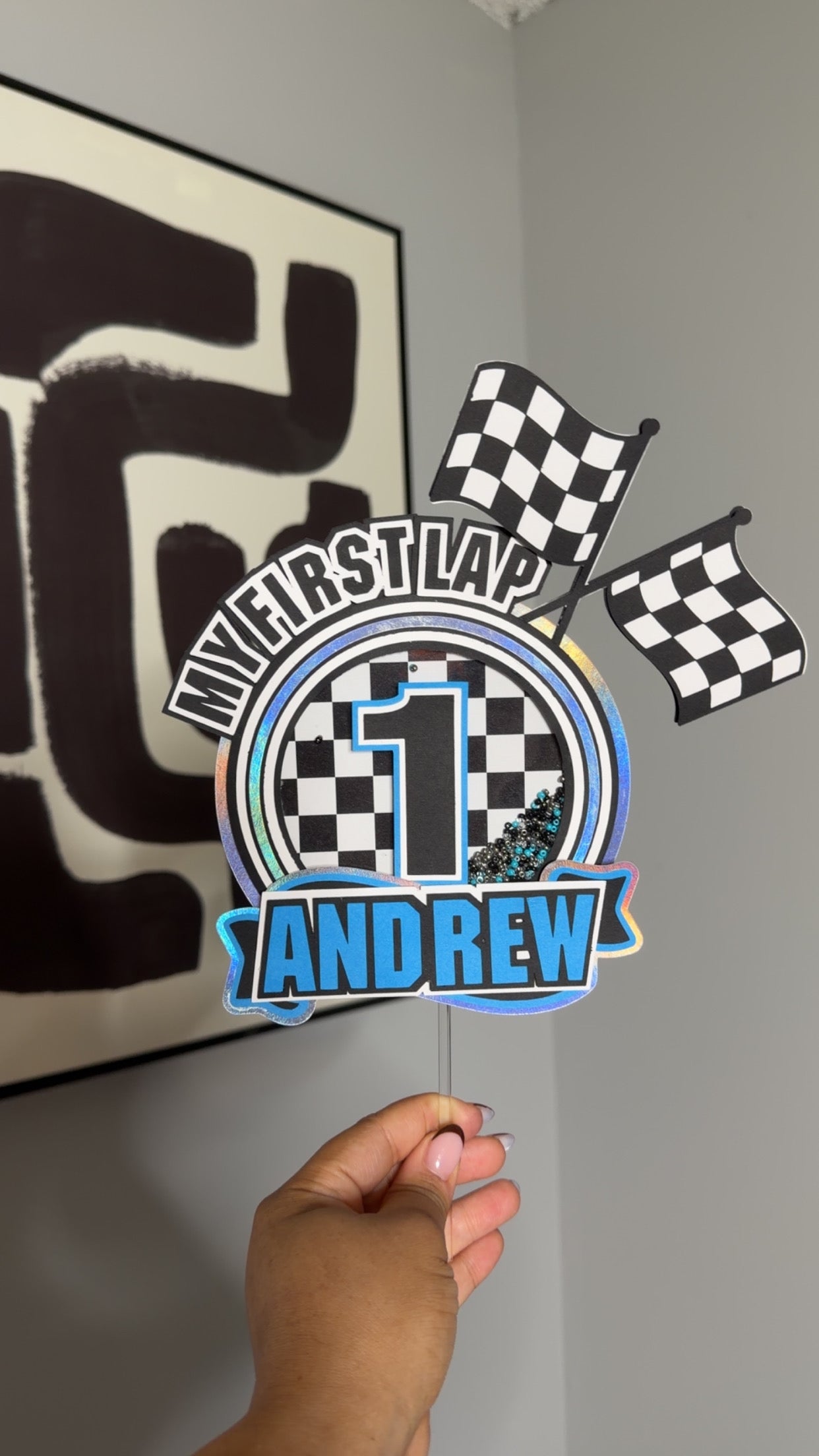 MY FIRST LAP SHAKER CAKE TOPPER