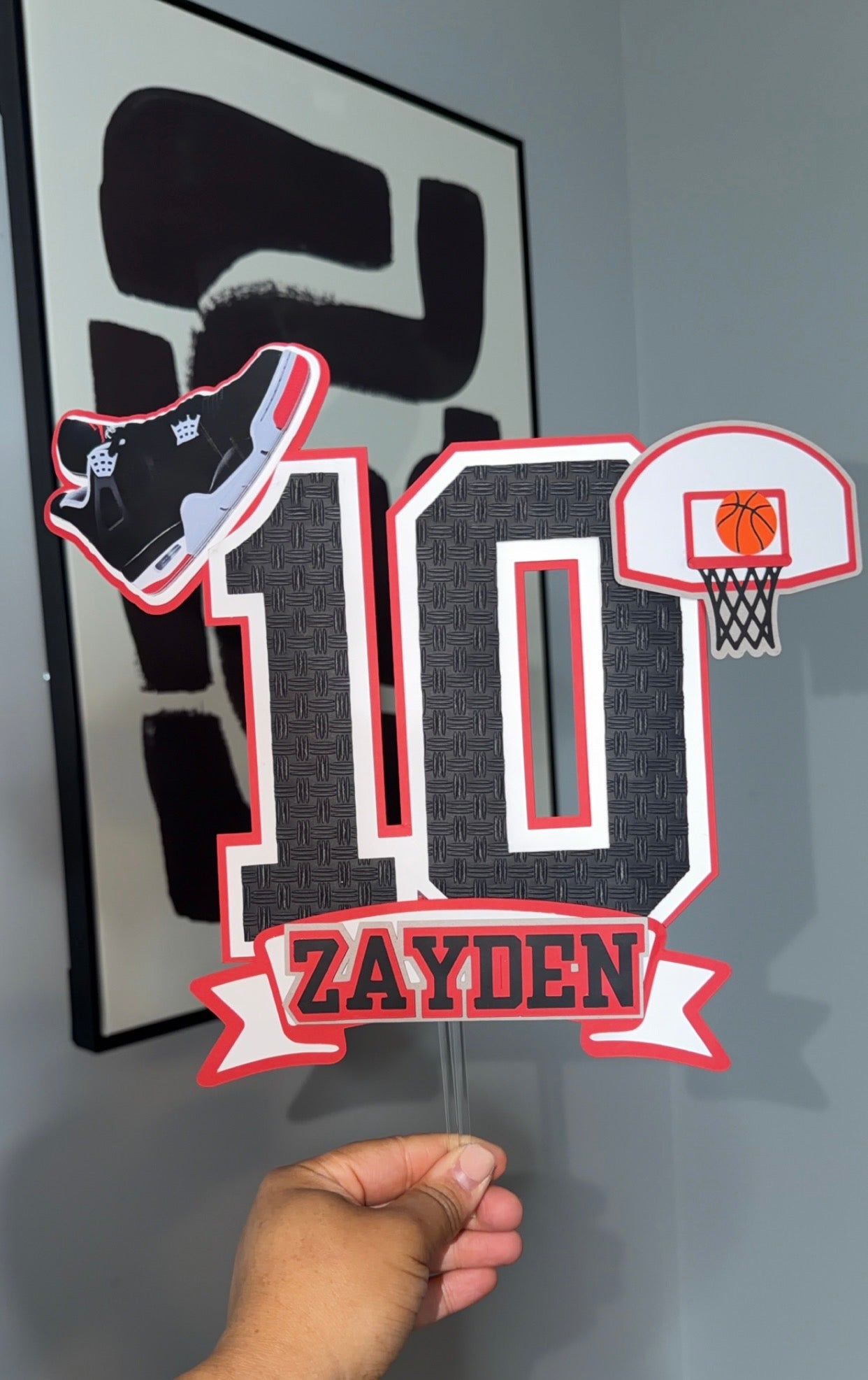 BASKETBALL CAKE TOPPER